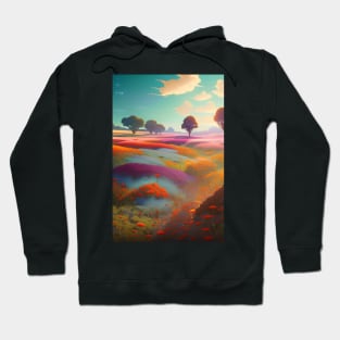 A Field of Colorful Flowers & Trees - Garden - Nature Hoodie